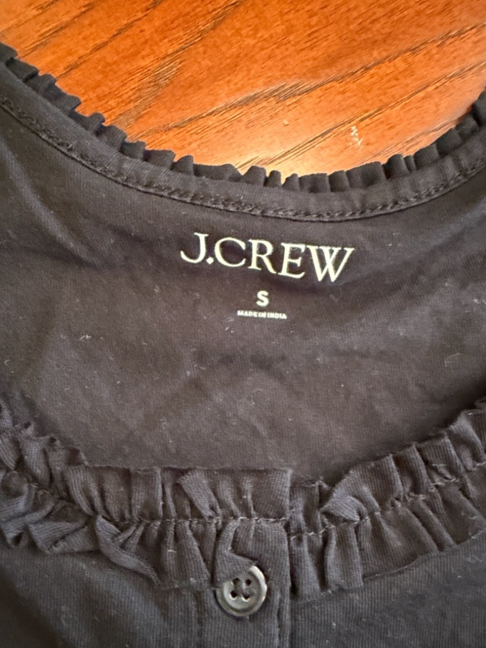 J.Crew Broken In Jersey Button Front Tank Top With Ruffle Trim - Picture 5 of 7
